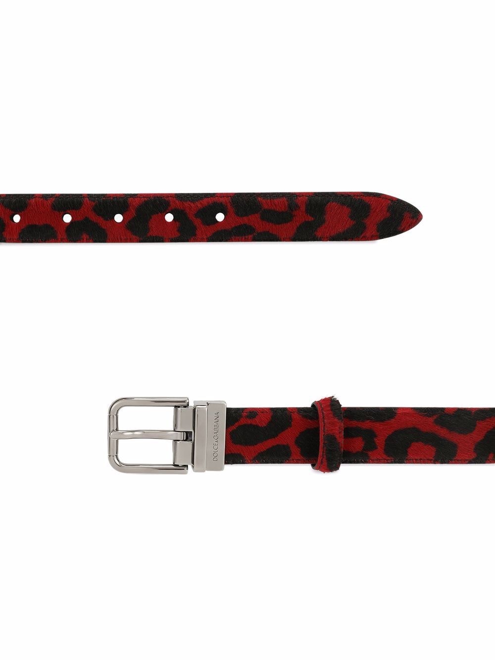 D&G leopard-print leather belt