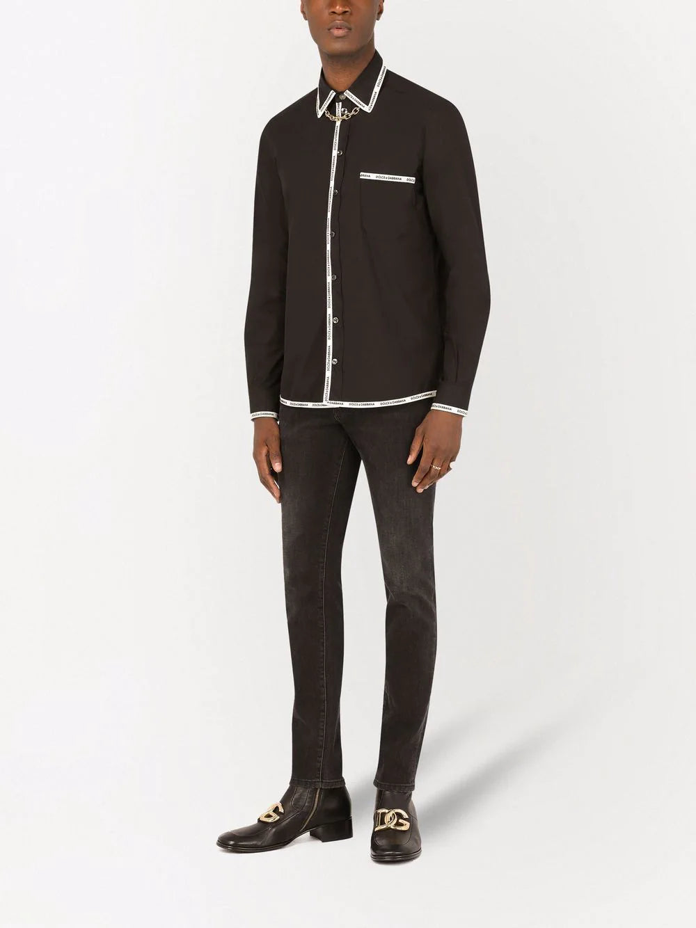 Dolce & gabbana  logo-trim longsleeved shirt