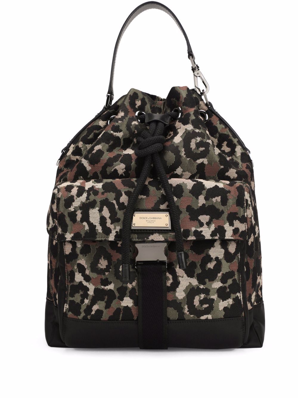 Dolce & gabbana  leopard-print drawstring backpack