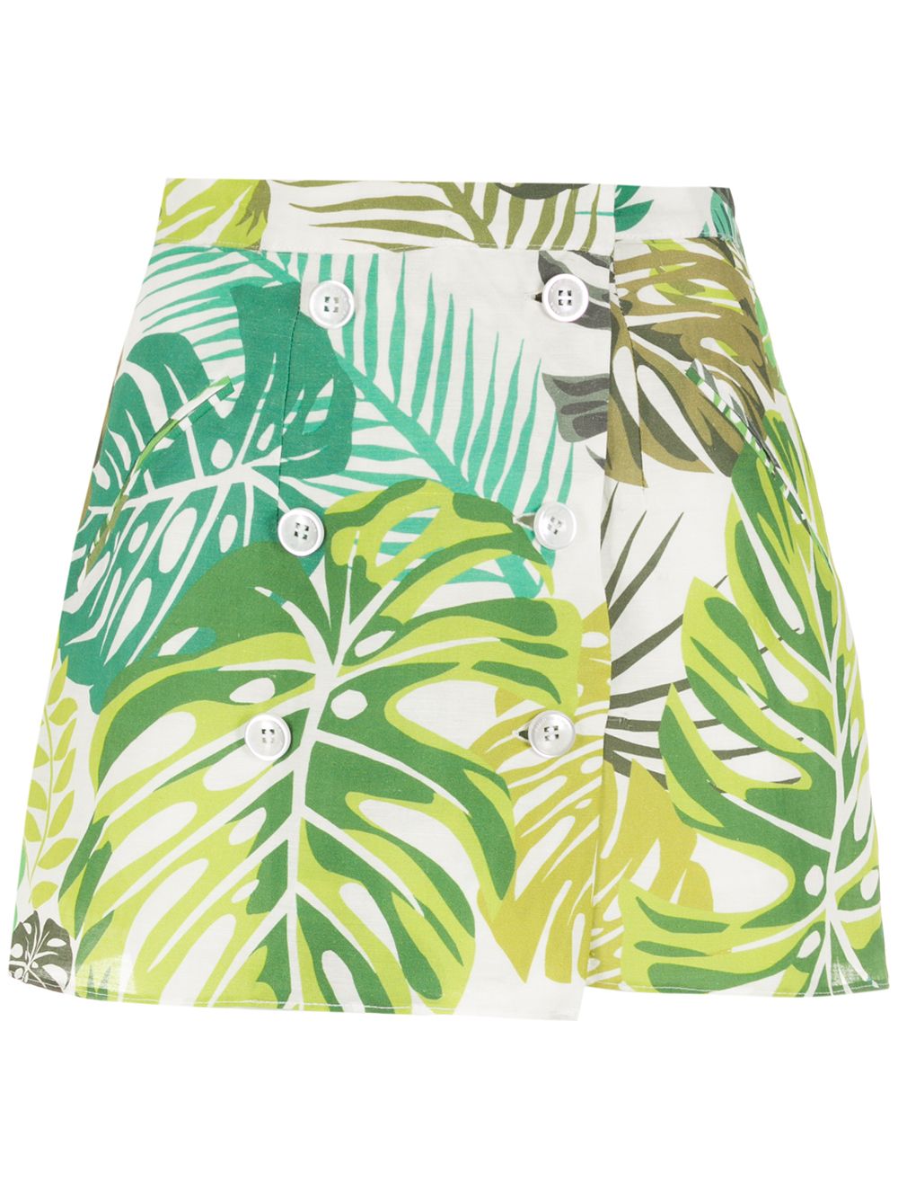 Amir Slama  palm leaf print mini skirt