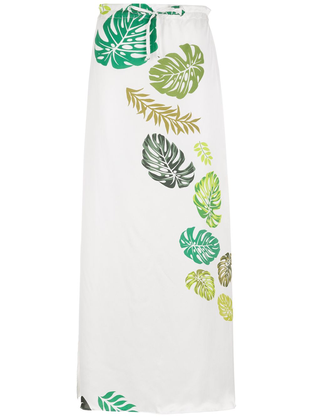 Amir Slama  palm leaf print midi skirt