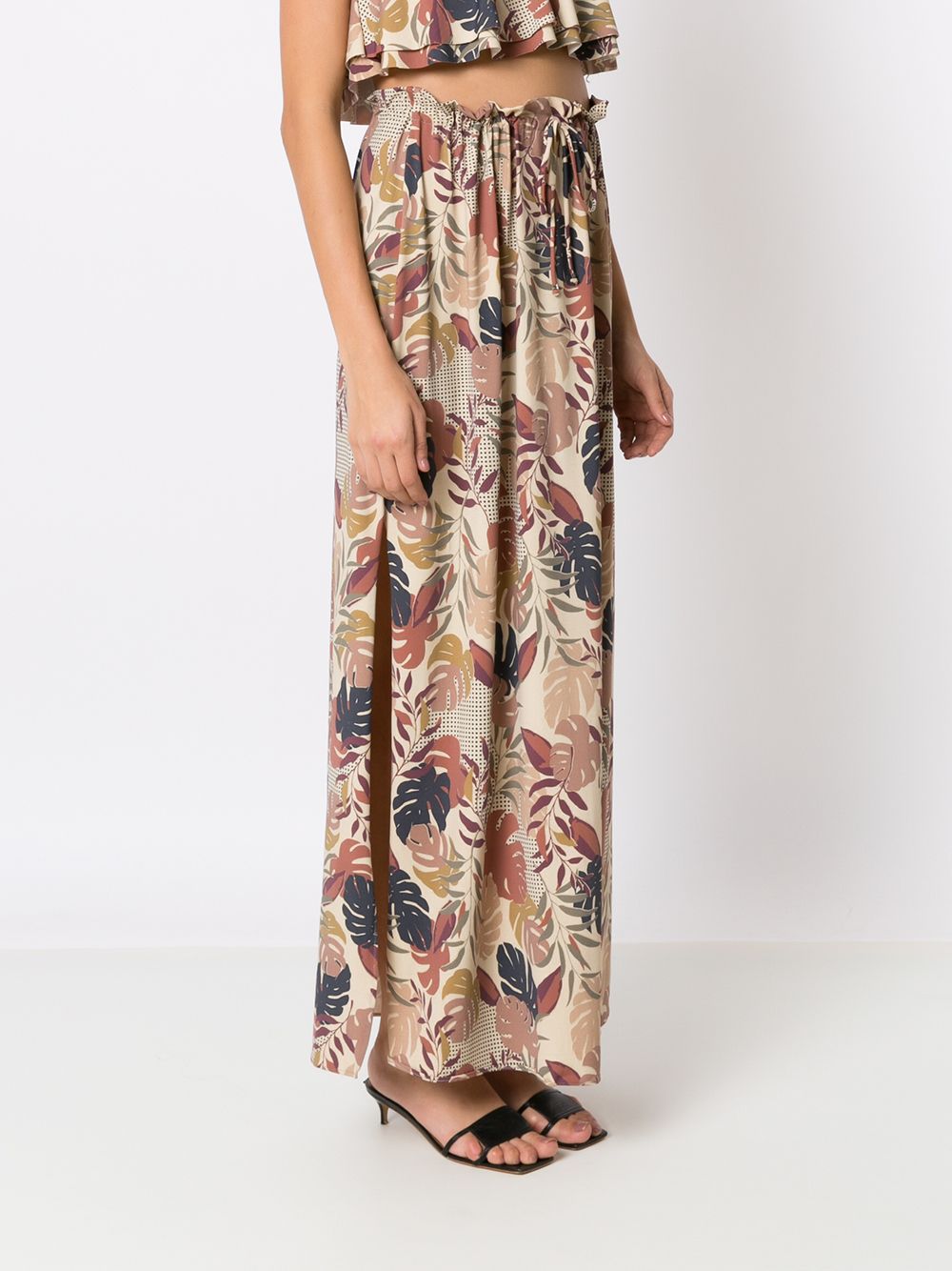 Amir Slama  palm leaf print maxi skirt
