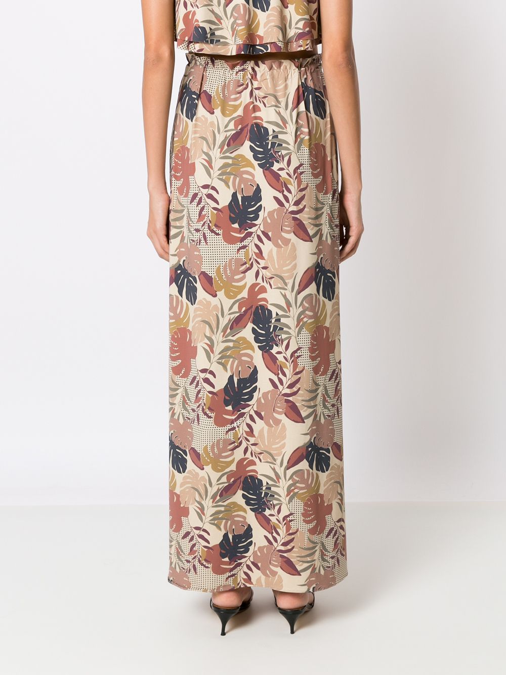 Amir Slama  palm leaf print maxi skirt
