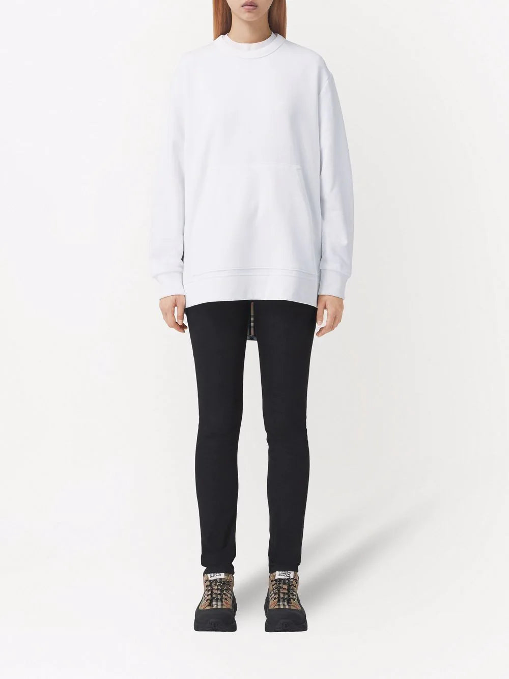 Burberry  Vintage Check panel cotton oversized sweatshirt