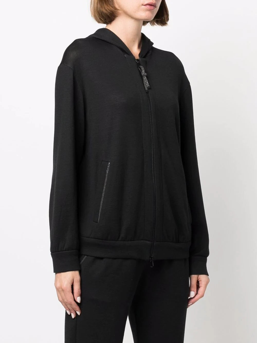 Brunello Cucinelli  monili-trim zip-front hoodie