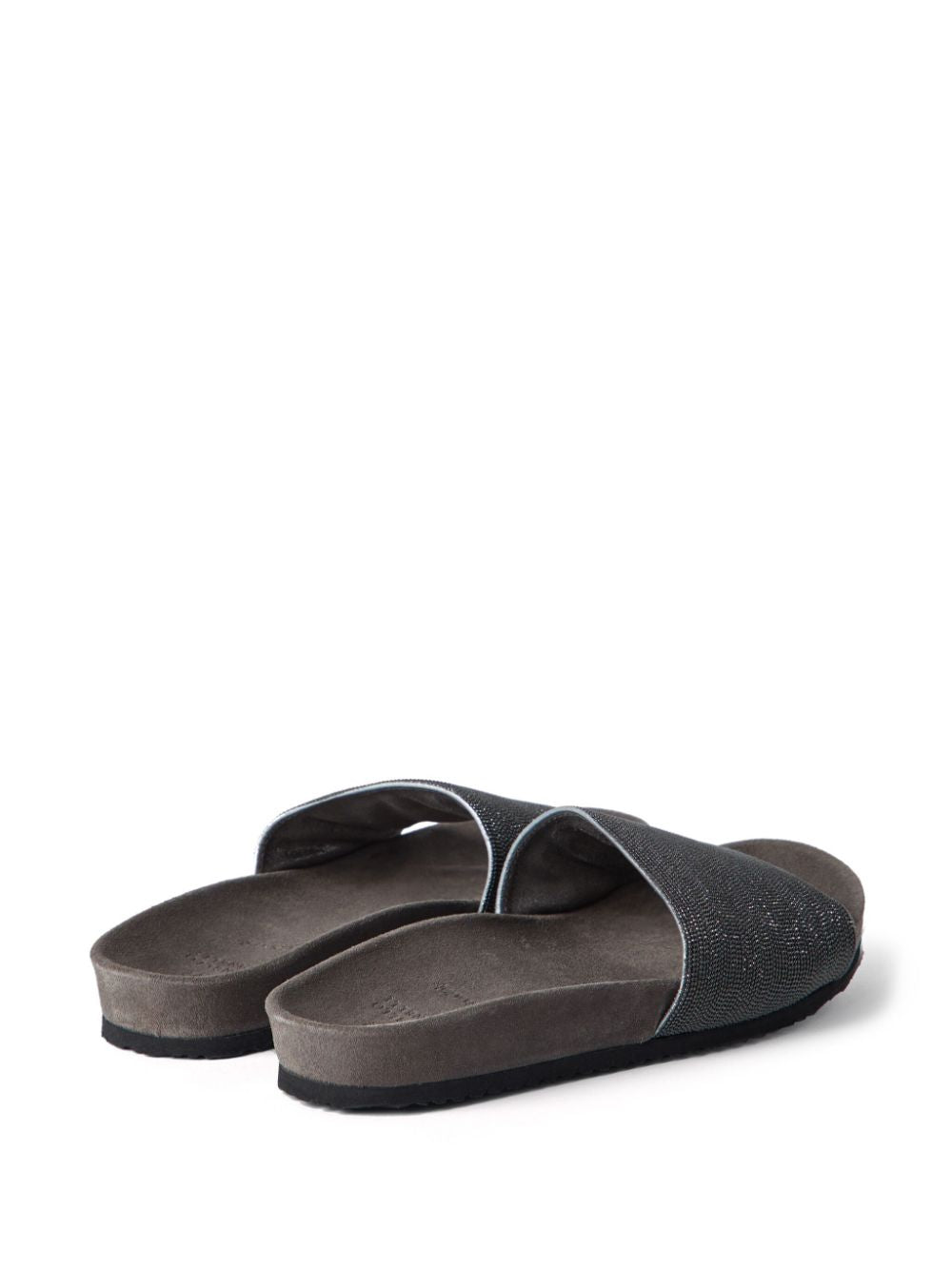 Brunello Cucinelli  Monili embellished leather slides