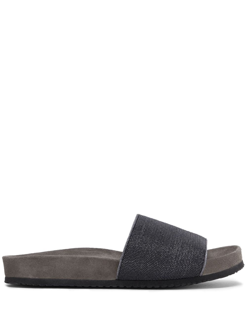 Brunello Cucinelli  Monili embellished leather slides
