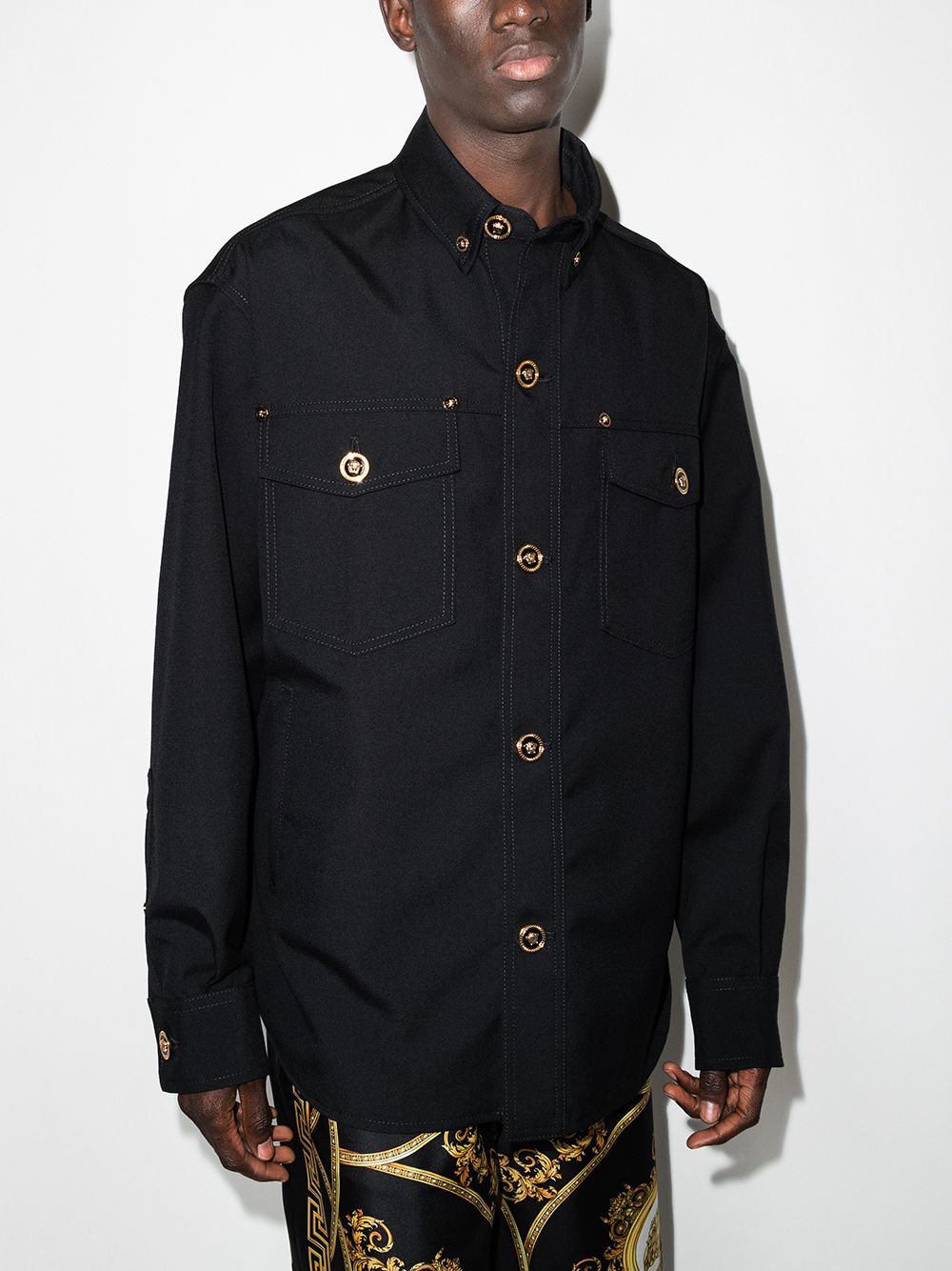 Versace  Gabardine wool shirt jacket
