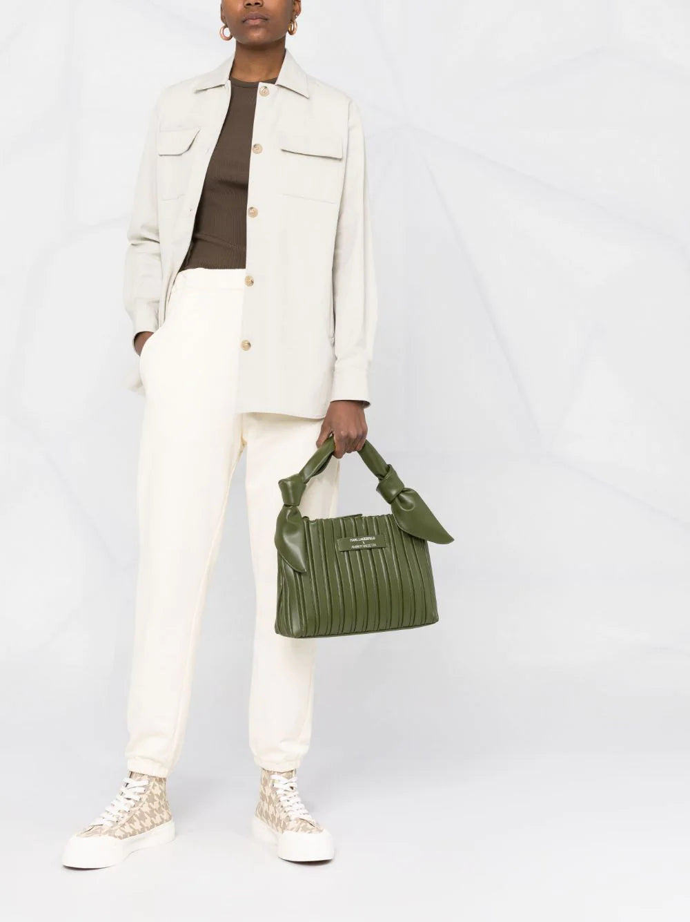 Karl Lagerfeld x Amber Valletta pleated tote