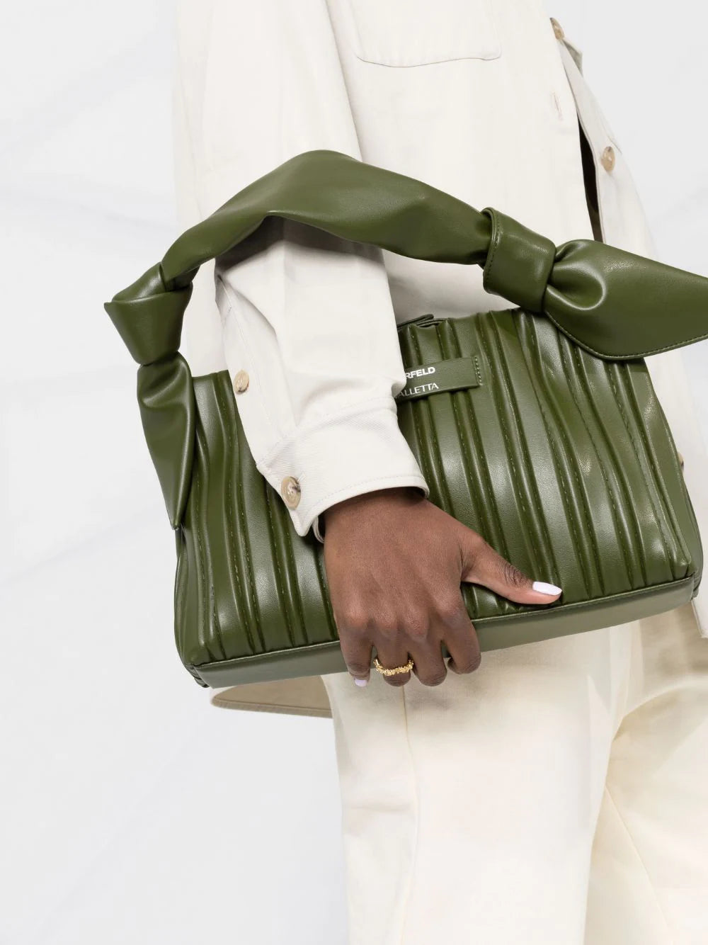 Karl Lagerfeld x Amber Valletta pleated tote