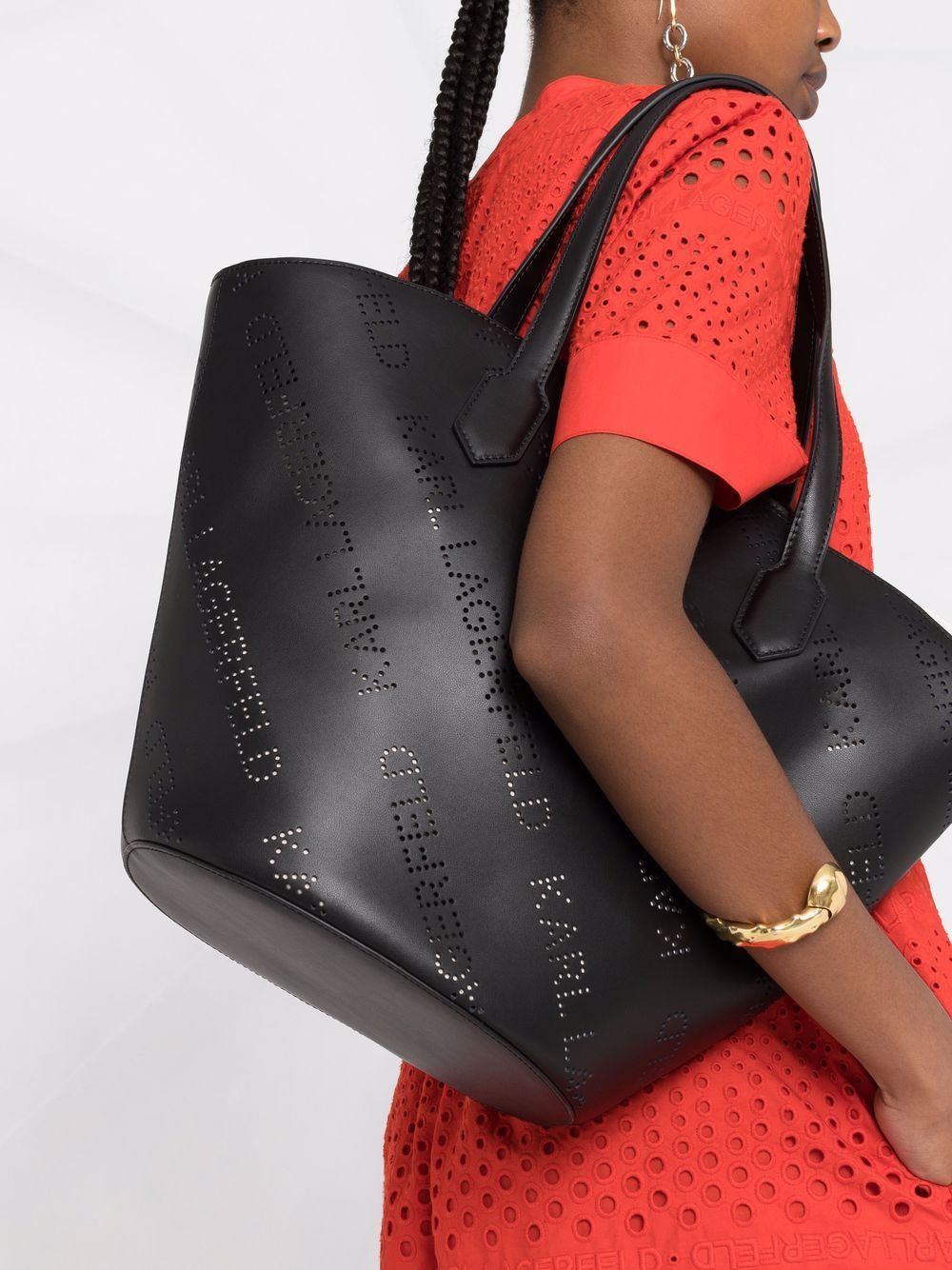Karl Lagerfeld K/Punched leather tote bag