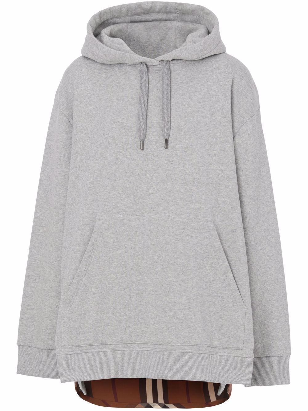 Burberry  check-panel cotton hoodie