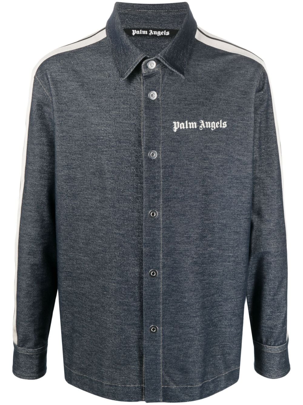 Palm Angels denim-effect track shirt