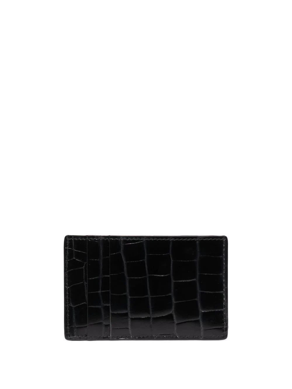 Alexander McQueen  crocodile-effect leather cardholder