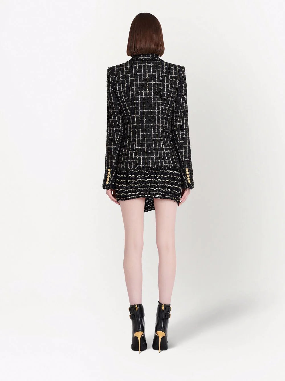 Balmain double-breasted checked tweed jacket - Image 4