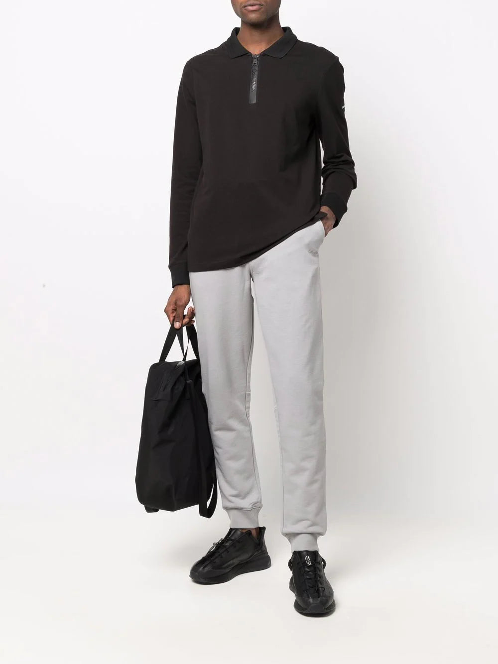 Calvin Klein logo tape track pants