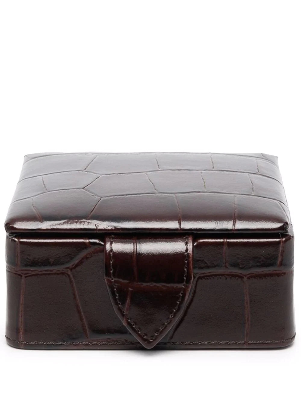 Aspinal Of London crocodile-effect leather box