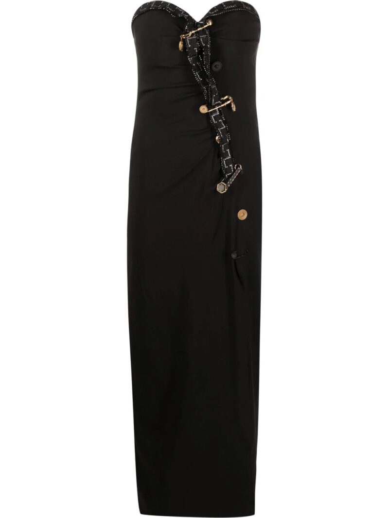 Versace  Safety-Pin Greca trim dress