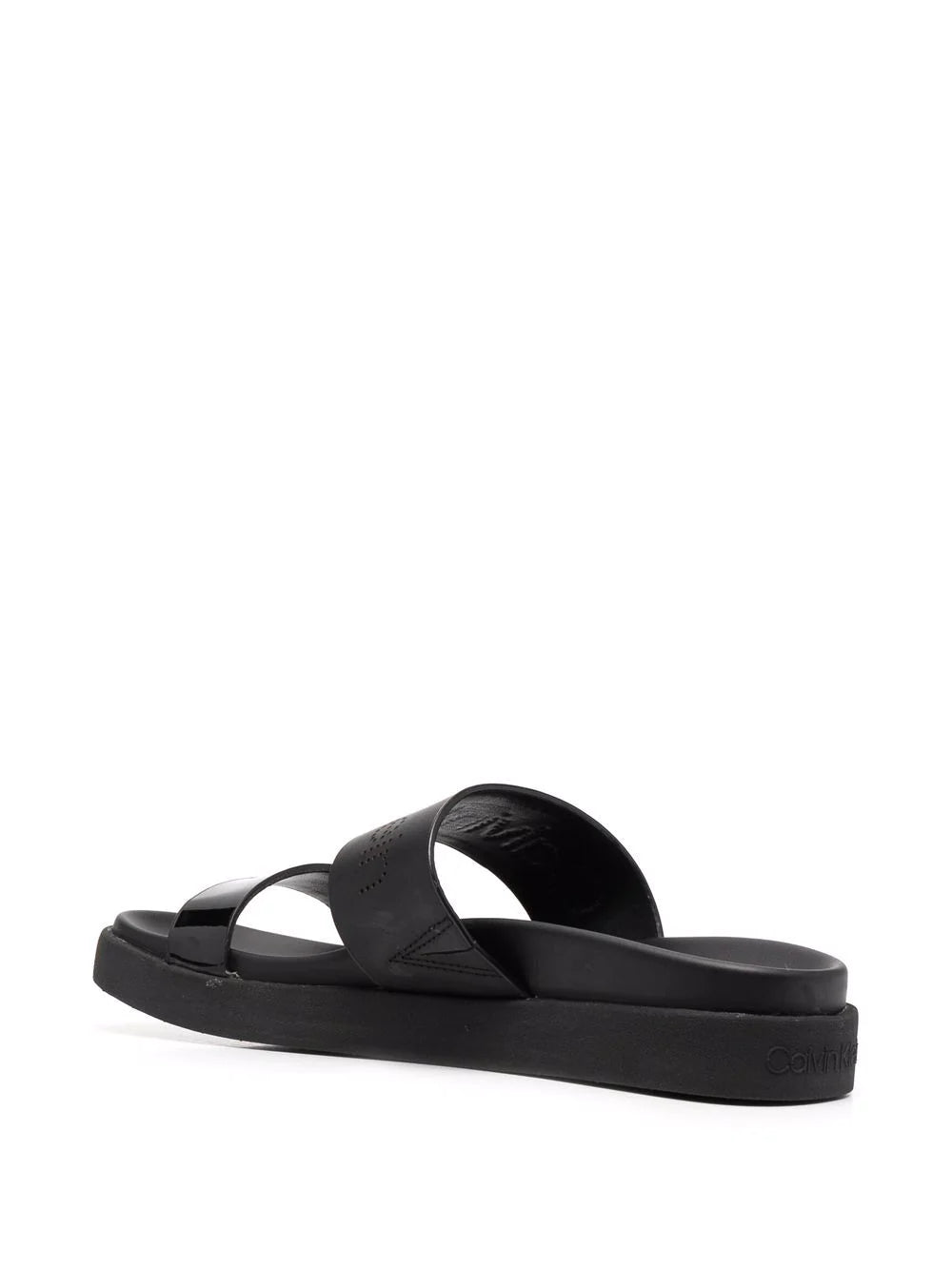 Calvin Klein perforated-logo slides