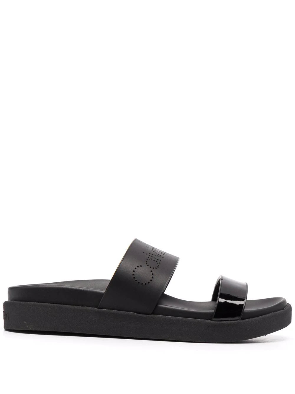 Calvin Klein  perforated-logo slides