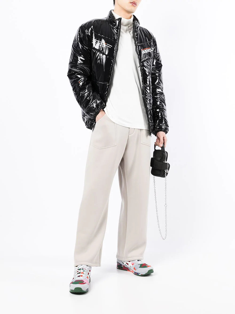 AAPE BY *A BATHING APE®  high-shine logo-print puffer jacket