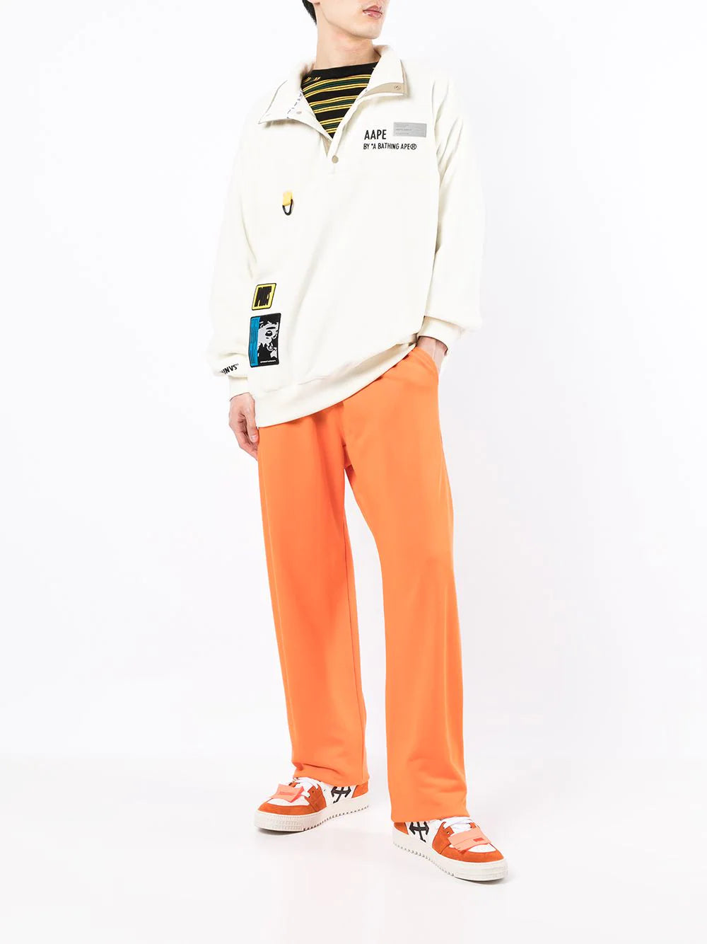 AAPE BY *A BATHING APE®  multiple patches fleece sweatshirt