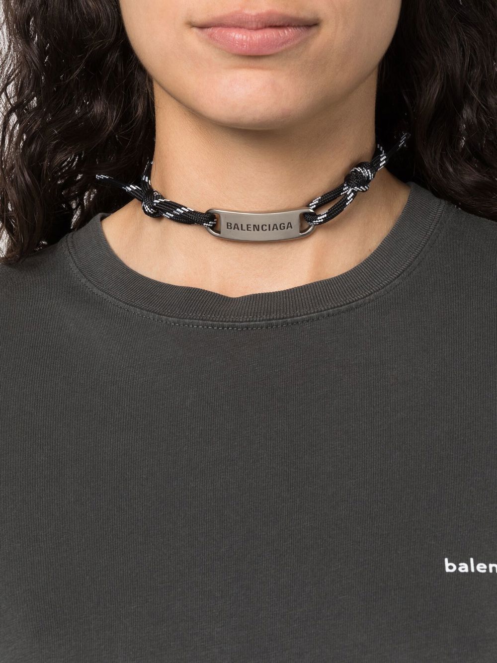 Balenciaga  engraved logo-detail choker