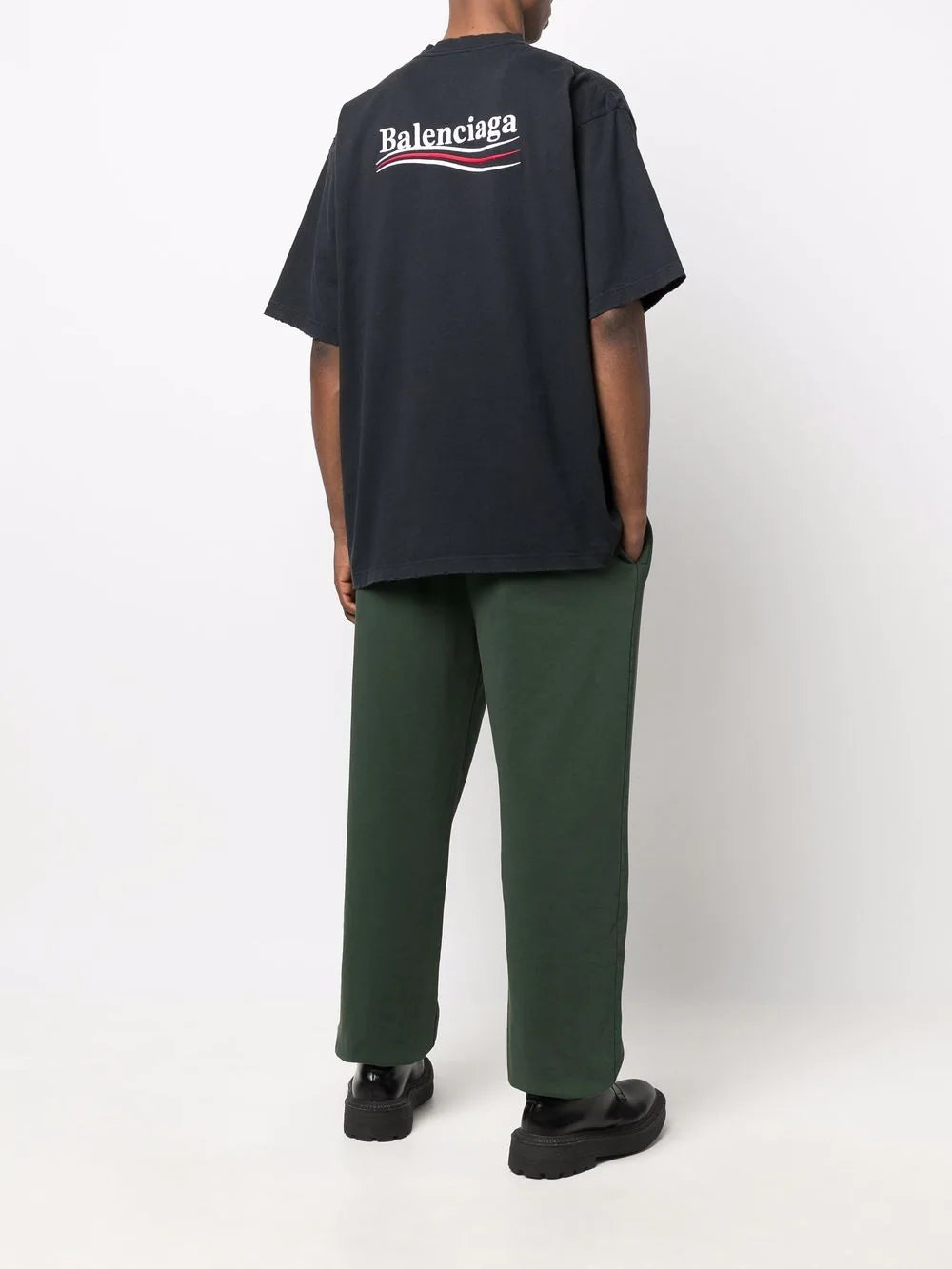 Balenciaga  logo-embroidered oversize T-shirt