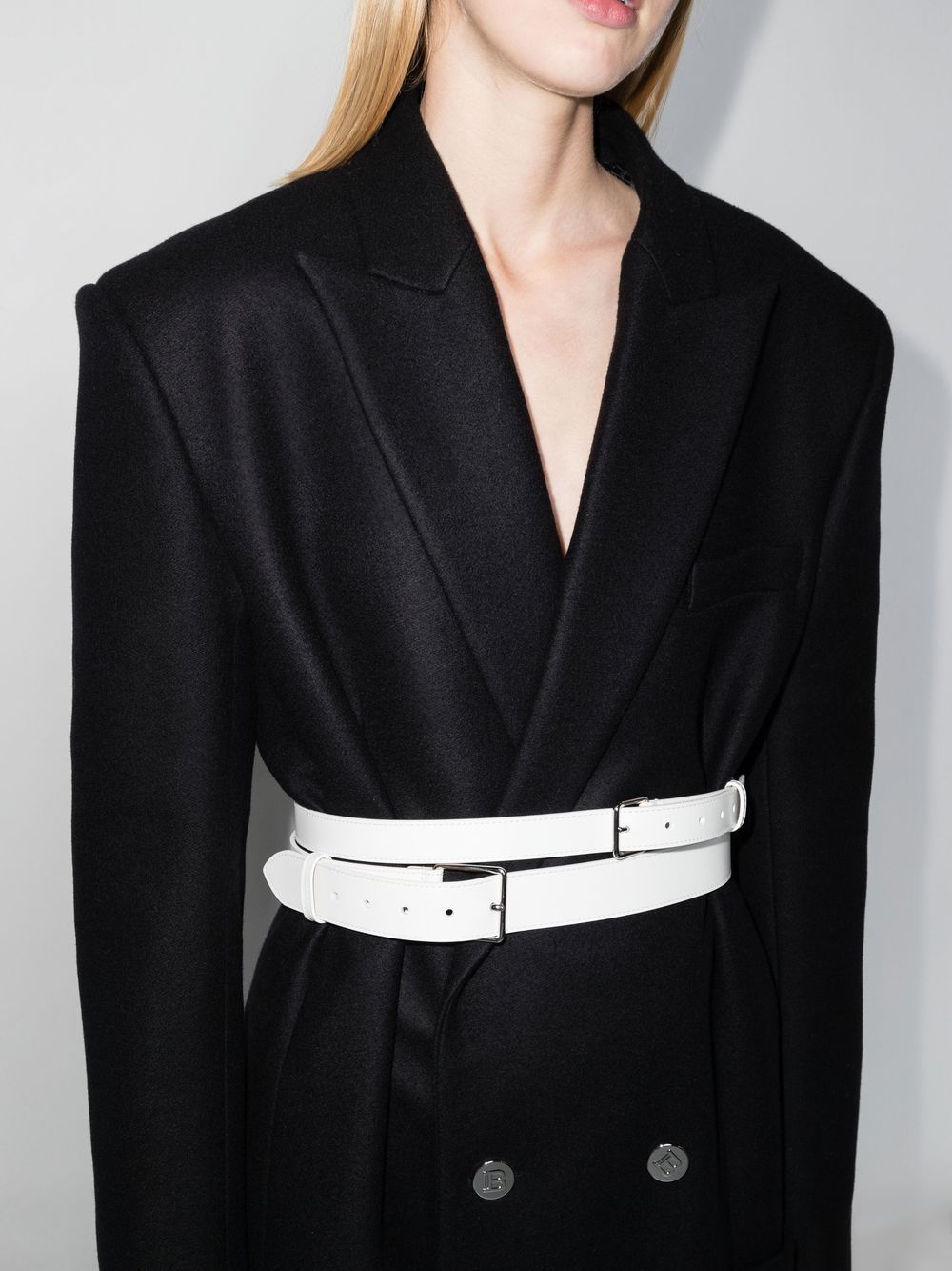 Alexander McQueen  double-buckle leather belt
