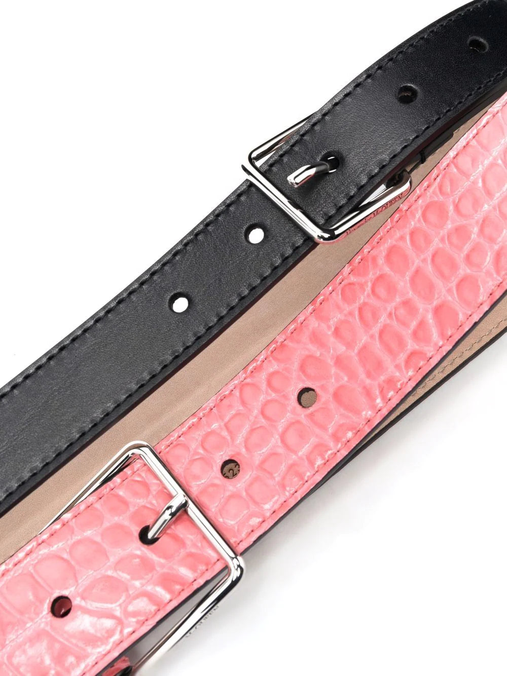 Alexander McQueen double leather buckle belt