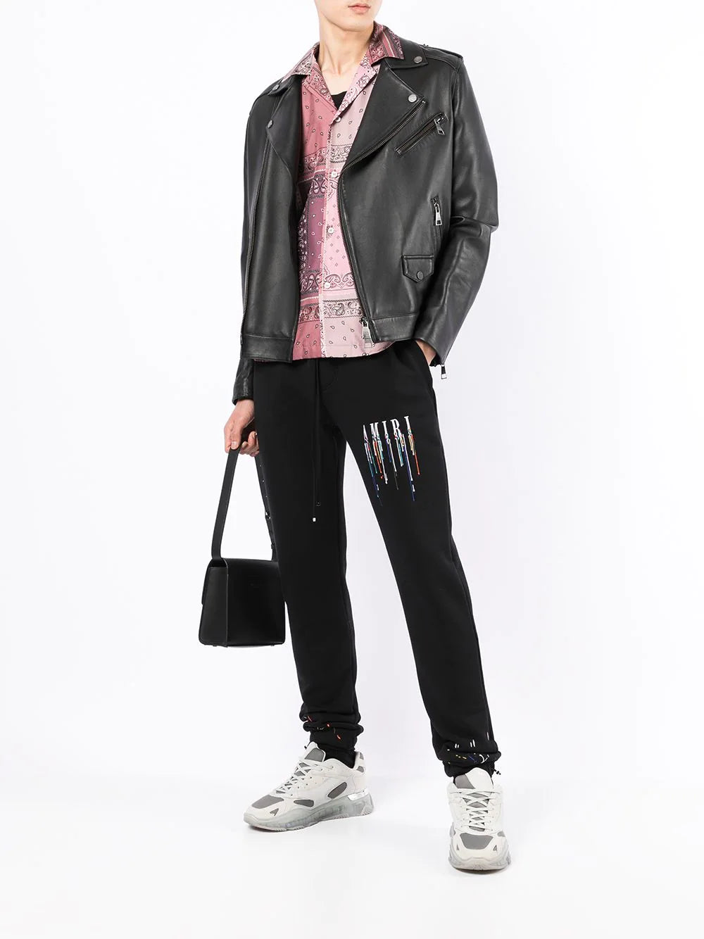 AMIRI  paint-drip logo track pants
