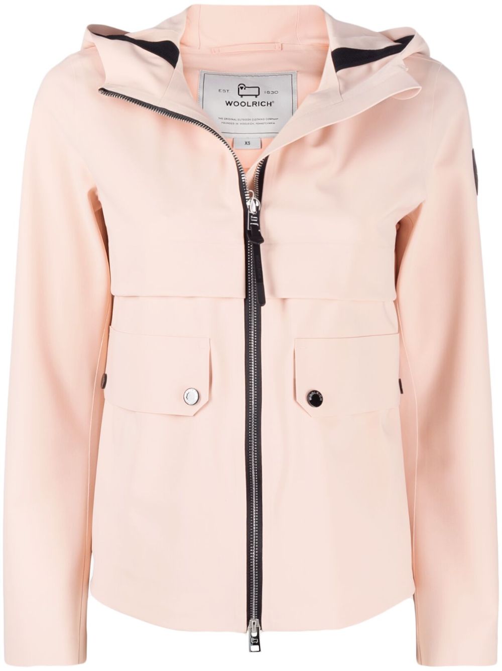 Woolrich  logo-patch hooded zip-front jacket