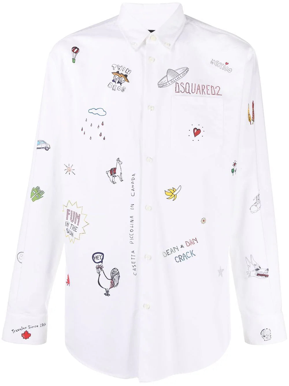 Dsquared2 motif-embellished cotton shirt
