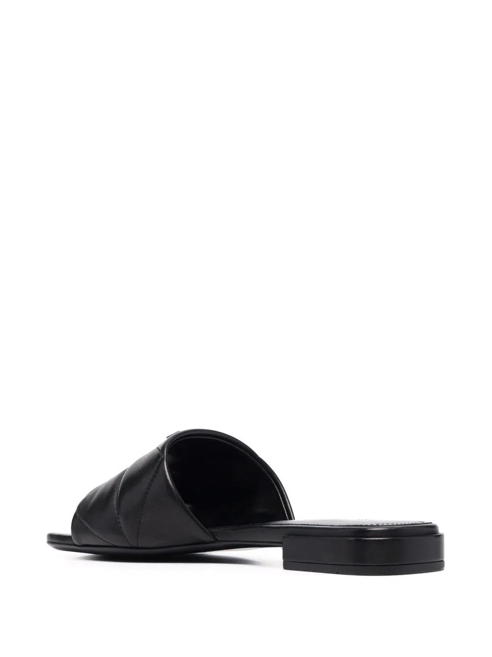 Prada triangle quilted sandals.