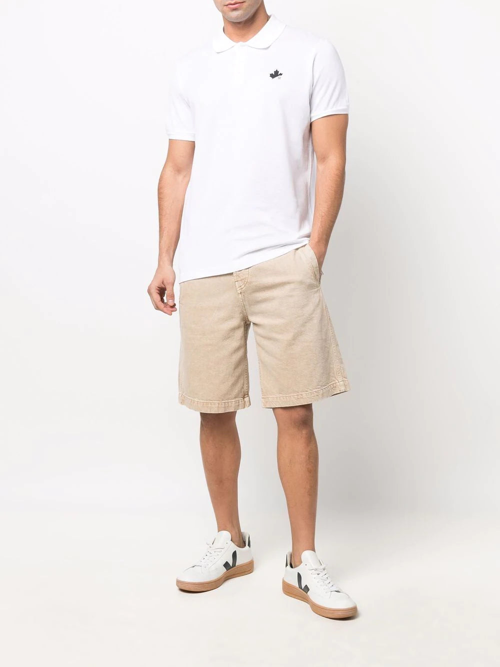 Dsquared2 logo-print pointelle-knit polo shirt