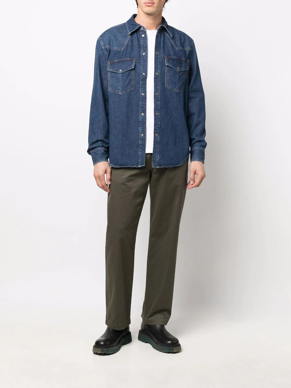 Diesel long-sleeved cotton denim shirt