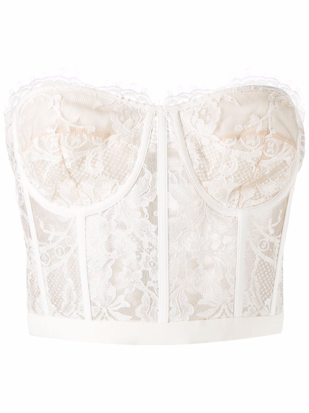 Alexander McQueen  floral-lace bustier top