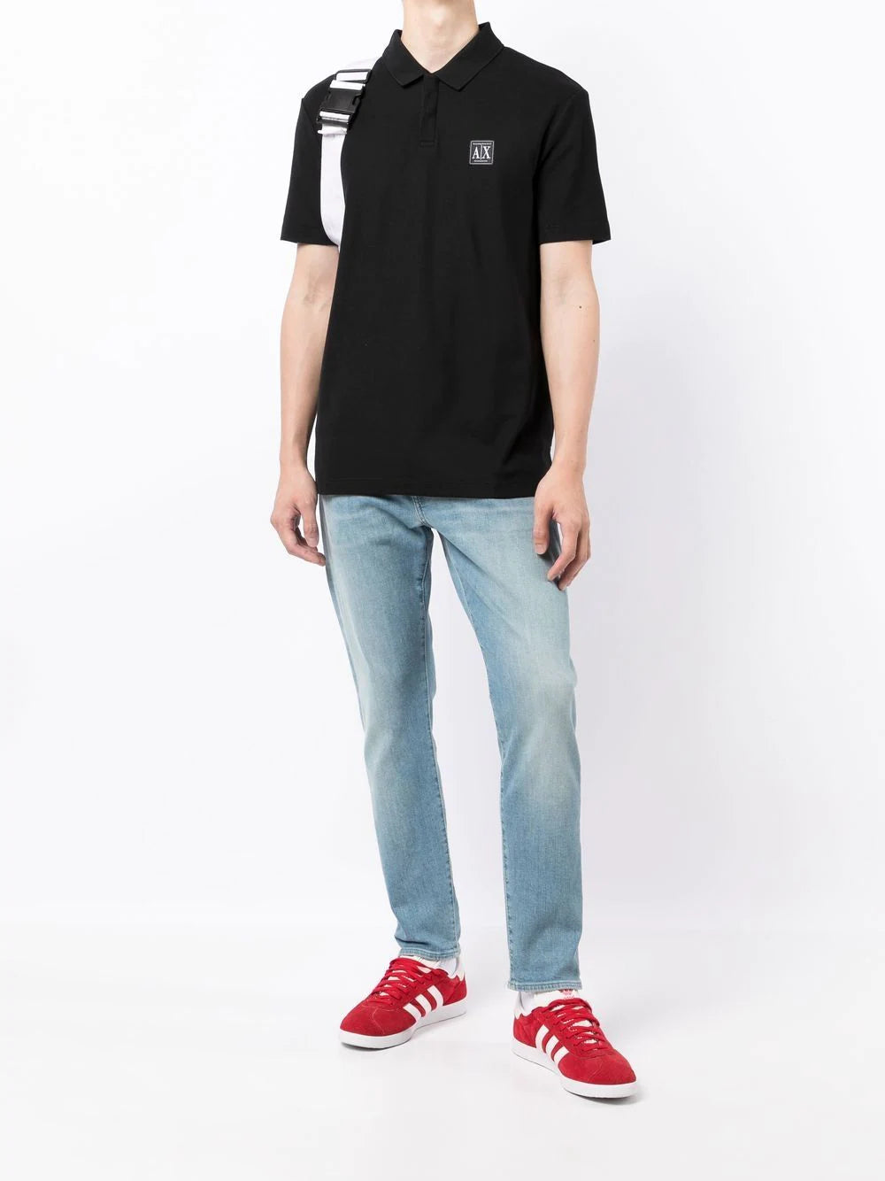Armani Exchange logo-patch polo shirt