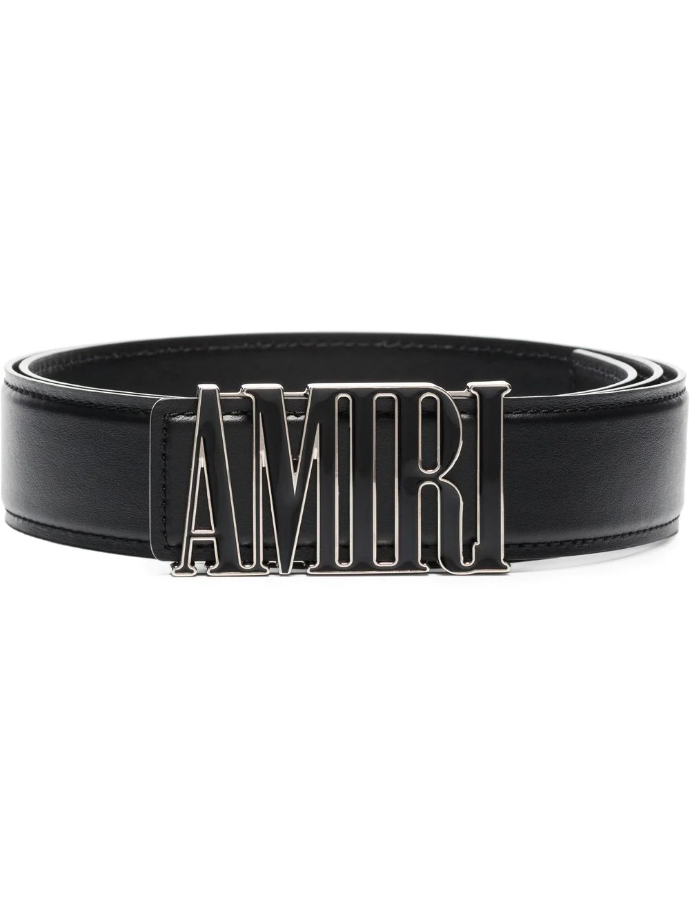 Amiri logo-buckle leather belt