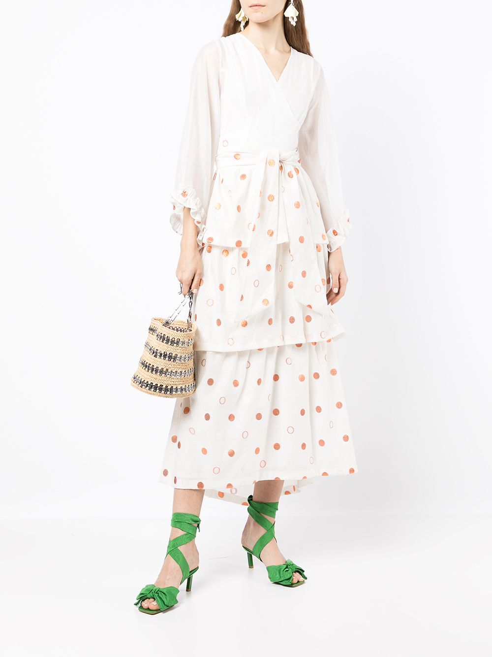 Baruni  polka dot pattern evening gown