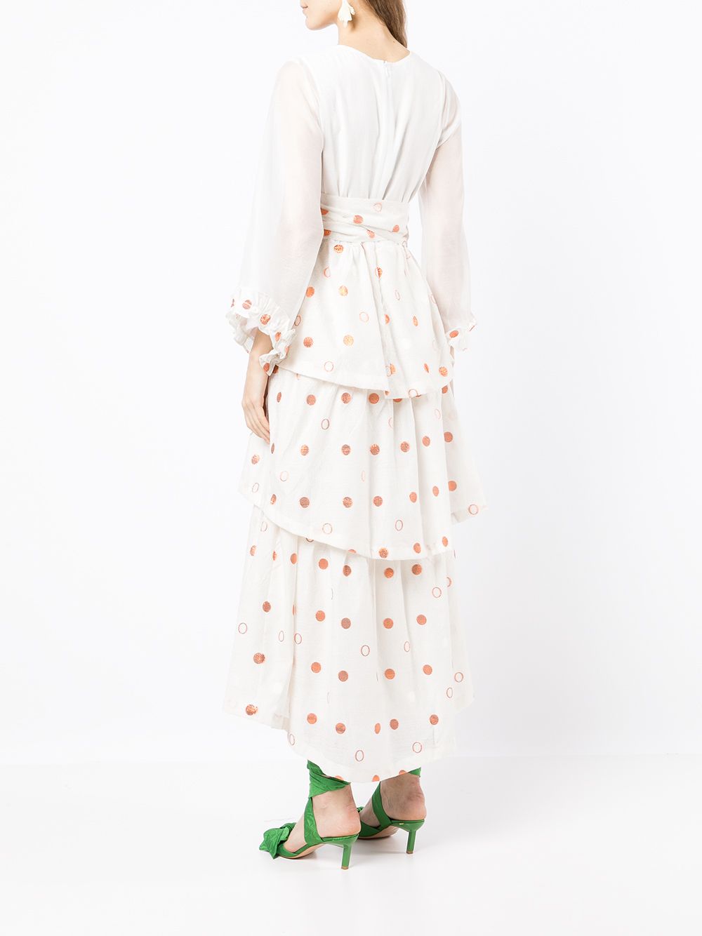 Baruni  polka dot pattern evening gown