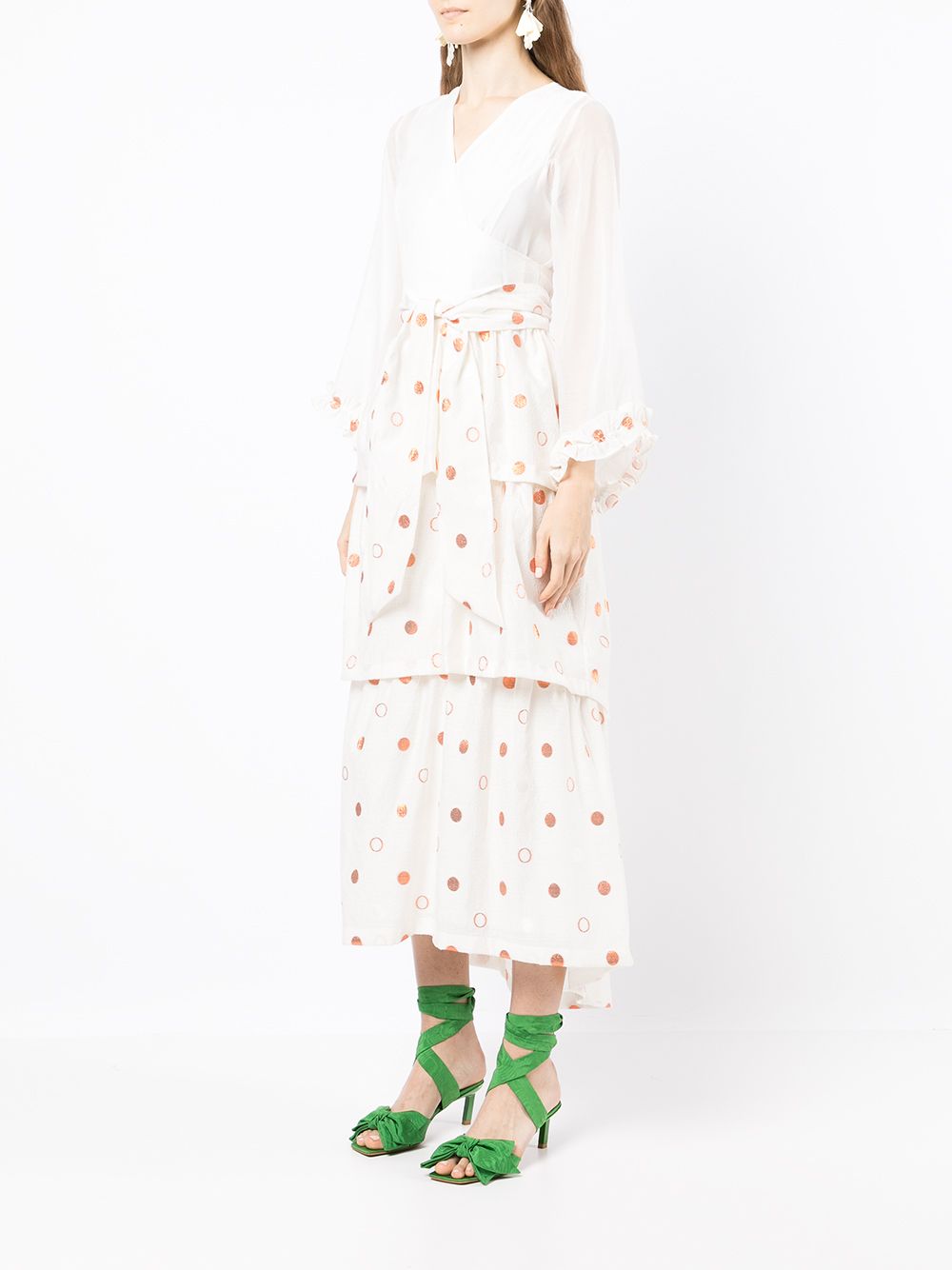 Baruni  polka dot pattern evening gown