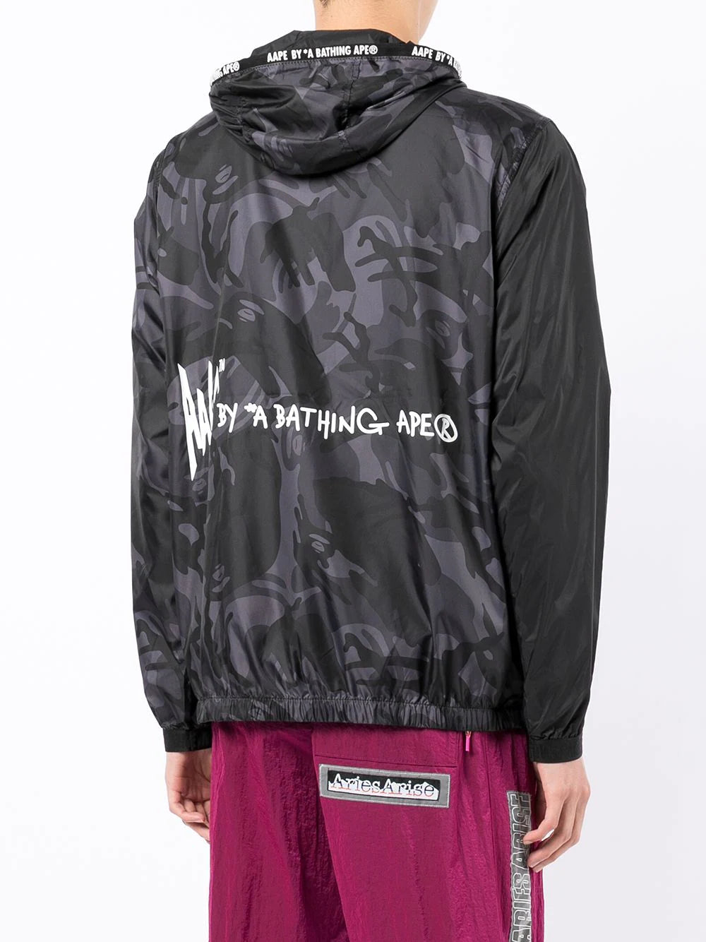 AAPE BY *A BATHING APE®  camouflage-print logo windbreaker