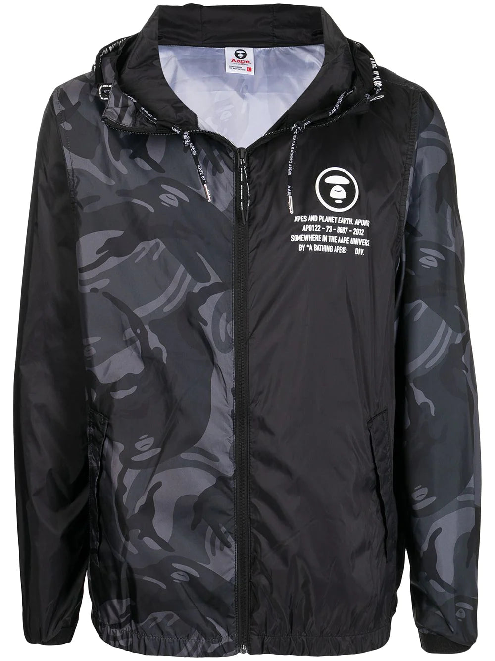 AAPE BY *A BATHING APE®  camouflage-print logo windbreaker