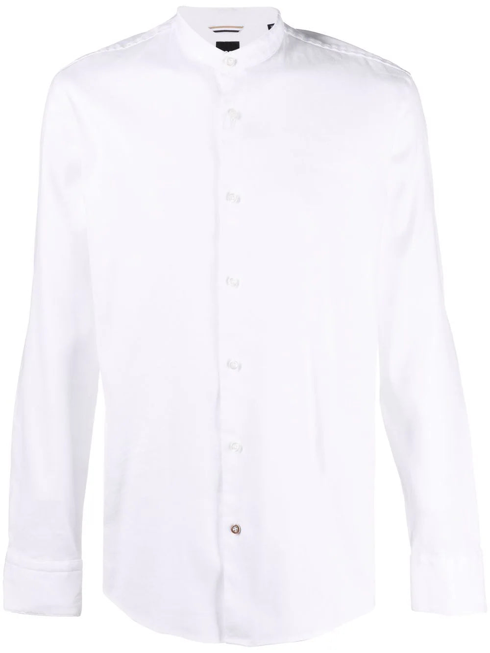 Boss long-sleeve linen-blend shirt