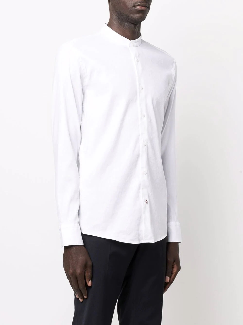 Boss long-sleeve linen-blend shirt