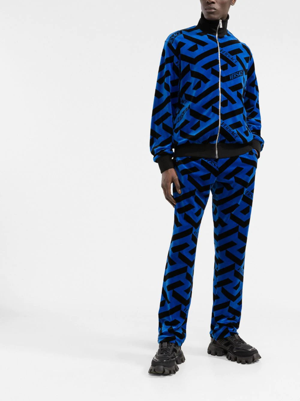 Versace geometric-print track jacket