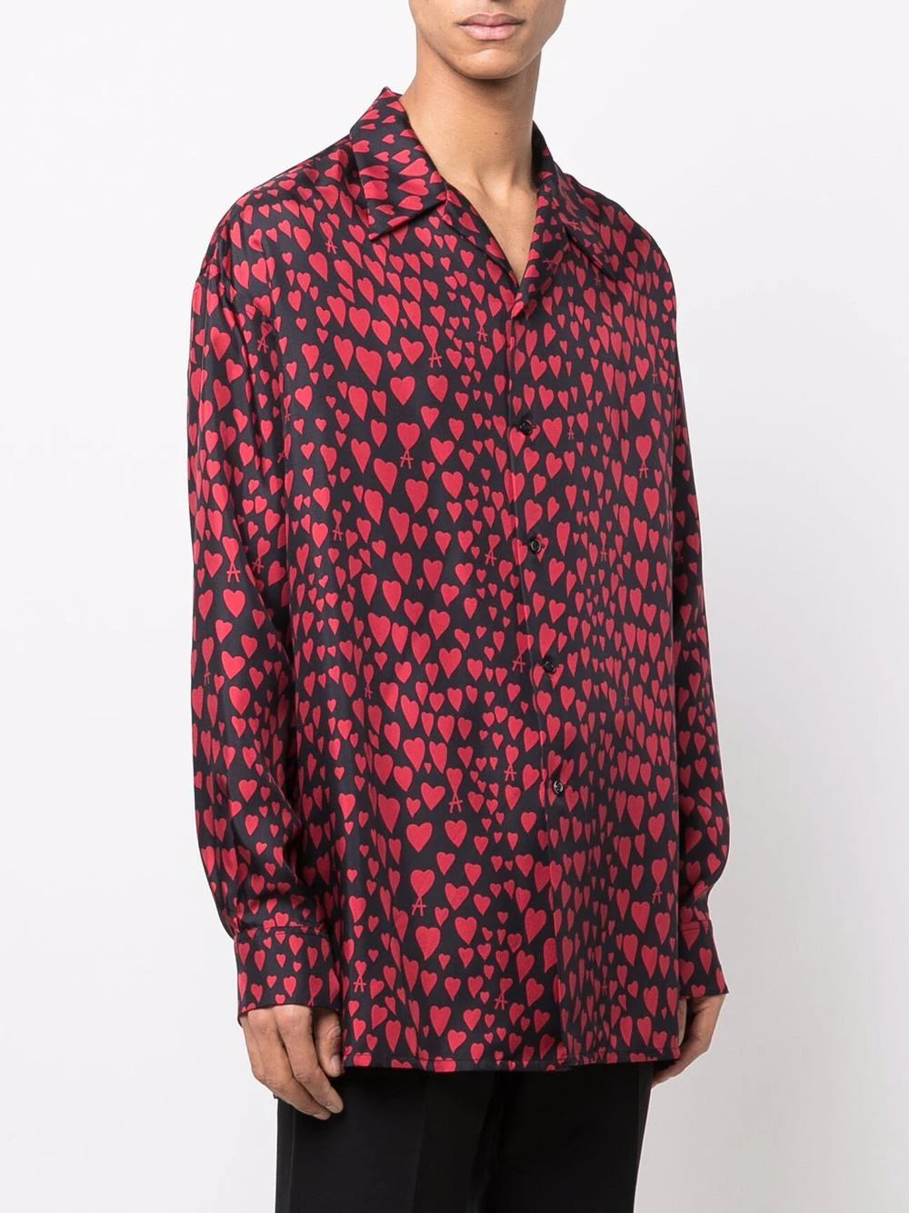 AMI Paris  heart pattern button-up shirt