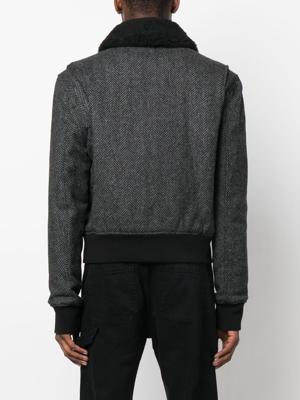 AMI Paris shearling-trimmed pilot jacket
