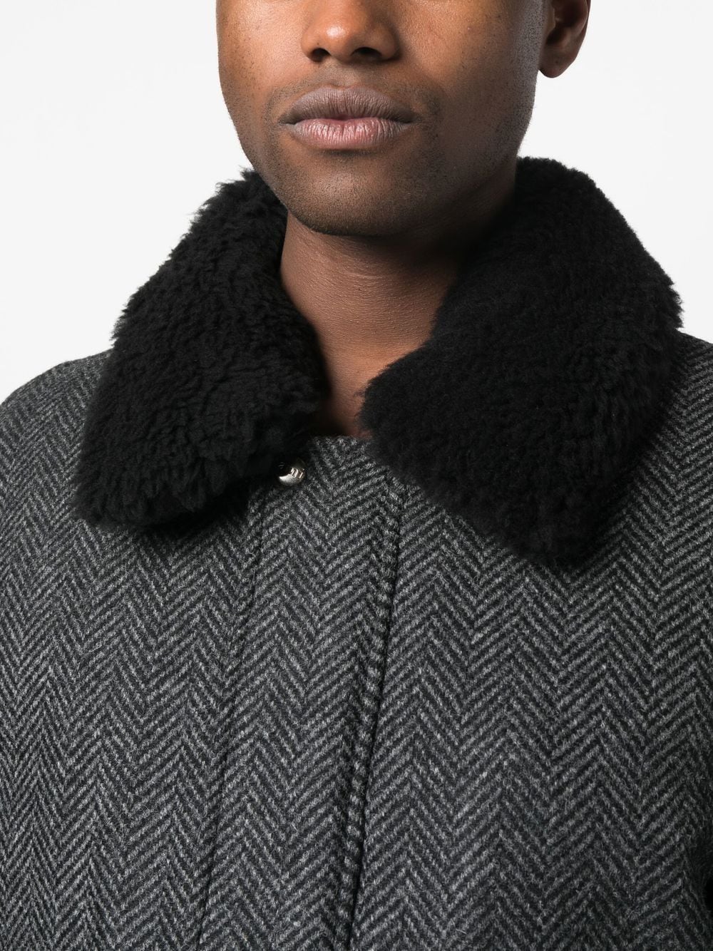 AMI Paris shearling-trimmed pilot jacket
